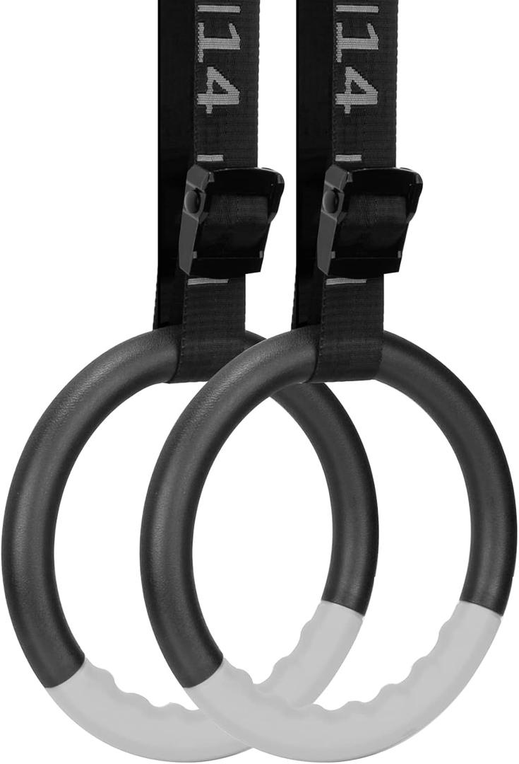Gymnastic Rings with 15 FT Adjustable Straps Non-Slip Gymnastics Rings Pull Up Workout Rings for Home Gym Exercise, Training