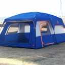 KTT Extra Large Tent 12 Person(Style-B),Family Cabin Tents,2 Rooms,3 Doors and 3 Windows with Mesh,Straight Wall,Waterproof,Double Layer,Big Tent for Outdoor,Picnic,Camping,Family Gathering
