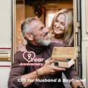 9th Pottery Anniversary Pocket Knife for Him, Engraved 3.3" EDC & Outdoor Folding Knife with Elegant Gift Box, Olive Wood Handle Personalized Keepsake for Husband, Boyfriend, Ideal for Camping, Hiking