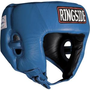 Ringside Competition Boxing Muay Thai MMA Sparring Head Protection Headgear Without Cheeks (Medium, Blue)
