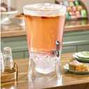 3.5 Gallon Acrylic Beverage Dispenser with Ice Core and Spigot, Clear BPA Free Drink Dispenser for Parties, Catering, Weddings and Events
