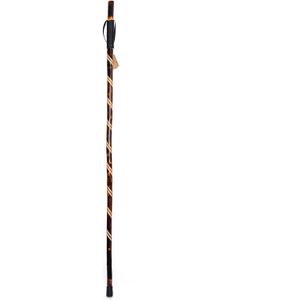 Handcrafted Nature Wood Hiking Stick 55 Inches Long - with Hand Strap and Rubber Tip Cover - Transparent Waterproof Painting Coating