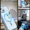 SUCGLES for iPhone 15 Case with MagSafe [Ultra Strong Magnetic] [12FT Military Drop Protection] [Shockproof Bumper] Slim Thin Mag Safe Phone Cover 6.1" for Apple iPhone15 (Sierra Blue)