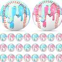 Seenelling 12 Pcs Baseball Ice Cream Drip Stress Balls 2 Colors 2.36 Inch Ice Cream Drip Stress PU Soft Foam Balls Baseball Party Gifts for Party Decorations Birthday Supplies