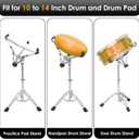 Snare Drum Stand With Drum Sticks Holder, DrumPad Stand Adjustable Height 14.5 to 23 Inches, Accessory ArmKit Tripod Snare Drum Stand Suitable For 14 to 10 Inch Lightweight Drum Practice Pad Stand, Suitable For DrumBeginners