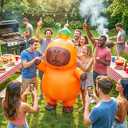 Rysotowy Inflatable Capybara Costume for Adults Funny Blow Up Animal Suit Full Body Halloween Cosplay Dress Up Party Outfit