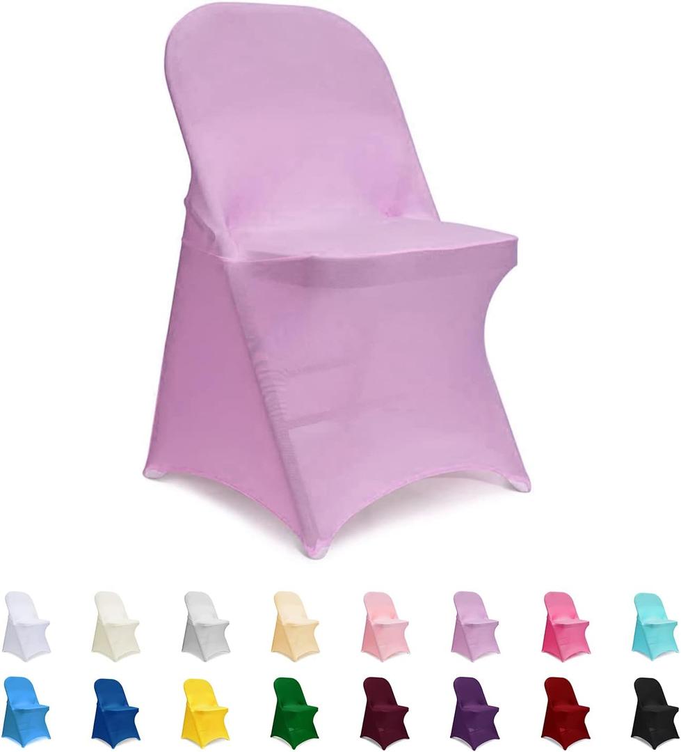 ManMengJi Spandex Folding Chair Covers, Lavender Folding Chair Covers 12 PCS, Universal Fitted Chair Slipcovers for Wedding, Party, Banquet, Holidays, Celebration
