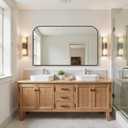 Delma Bathroom Vanity Mirror,30" x 50" Black Metal Framed Wall Mirror for Over Sink, Living Room, Bedroom,Entryway Decor