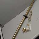 1 1/8 Inch Diameter Curtain Rods 36 to 72 Inches(3-6ft), Telescoping Heavy Duty Large Drapery Rod with Adjustable Aluminum Alloy Bracket, Solid End Caps for Windows Patio Decoration, Brushed Gold