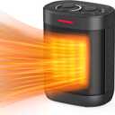 1000W PTC Ceramic Small Space Heaters with Overheating & Tip-Over Protection, Portable Electric Mini Heater Fast Quiet Heating for Office Bedroom Desk