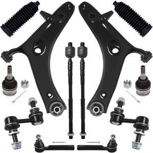 AUQDD 12Pc Front End Kit Fit For 2016-2017 Su-baru Crosstrek, 13-15 XV Crosstrek, 2 Lower Control Arm 2 Ball Joint 2 Sway Bar Link 4 Outer & Inner Tie Rod End (# K623560 K750084 EV800982 ES3712 K9513)