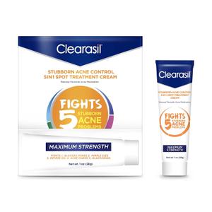Clearasil Stubborn Acne Control 5in1 Spot Treatment Cream, 1 oz (1 Ounce (Pack of 1))