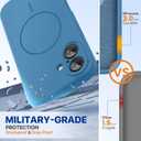 Miracase Compatible with iPhone 16 Case, [Soft Anti-Scratch Microfiber Lining], Compatible with MagSafe, Liquid Silicone Case Shockproof Drop Protection Phone Case for 16,Capri Blue