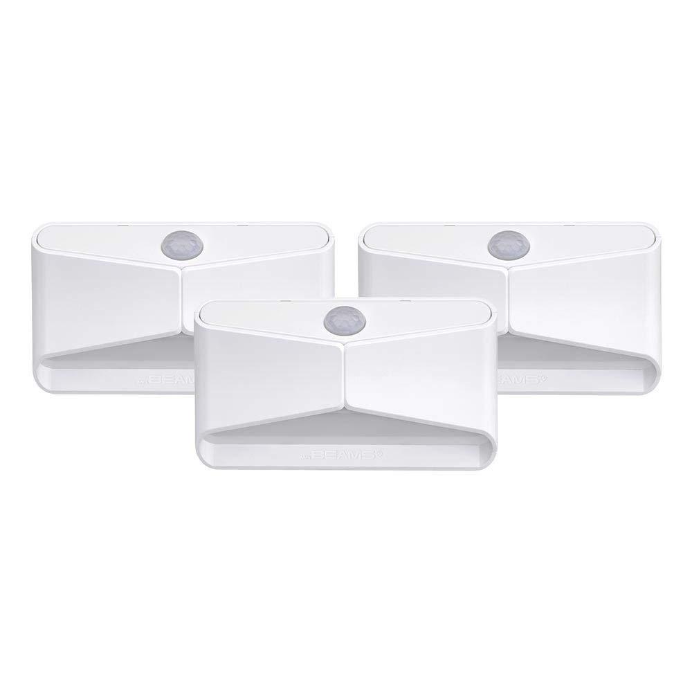 Mr. Beams MB710 LED Nightlight, Wireless, Battery-Powered, Motion-Sensing For Use In Bedroom, Stairs, Nursery, Kitchen & More, Three-Pack, White,MB710-WHT-03-00