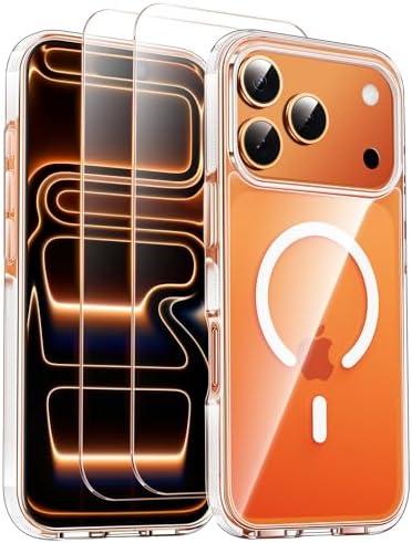 SMARTDEVIL Magnetic MagSafe Case for iPhone 17 Pro Max, Strong Magnetic Clear Shockproof Cover with 2 Screen Protectors, Ultra-Slim Anti-Yellowing Phone Case-White Pack of 2