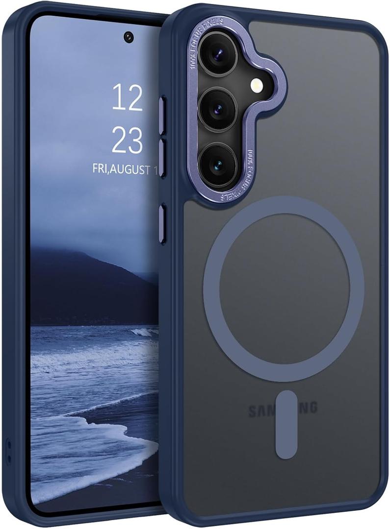 BENTOBEN Magnetic for Samsung Galaxy S24 Plus Case [Compatible with Magsafe] Translucent Matte Slim Thin Shockproof Anti-Yellow Women Men Protective Phone Cover for Galaxy S24 Plus 6.7", Navy Blue