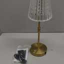 Cordless Table Lamp, 5000mAh Rechargeable Battery Operated Portable Lamp, Dimmable+3 Colors LED Touch Control, Vintage Crystal Lamp for Bedroom, Kitchen, Bar, Office (Gold-1 Pack)
