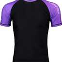 LIONTEK BJJ Rash Guard, Brazilian Jiu Jitsu Compression Shirt, Purple, X-Small