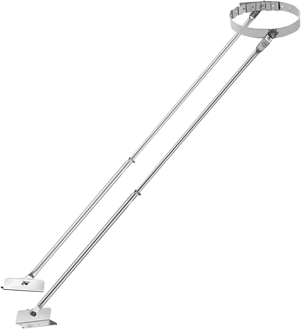 Upgraded 6DP-XRB 6" Extended Roof Chimney Bracket Support Kit, Fit for Chimney Stove Pipe from 6" to 13.7" in Diameter, Adjustable Design, Stainless Steel, No Fear of Snowstorms