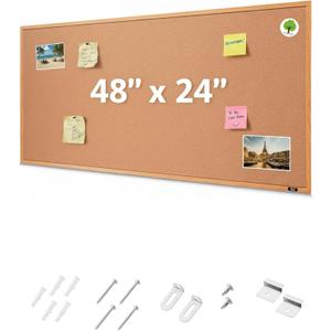 Mr. Pen- Cork Notice Board, 48 X 24 Inches, Cork Bulletin Board for Walls, Pin Boards, Framed Corkboard, Decorative Hanging Pin Boards, Perfect for Office & Home Decor