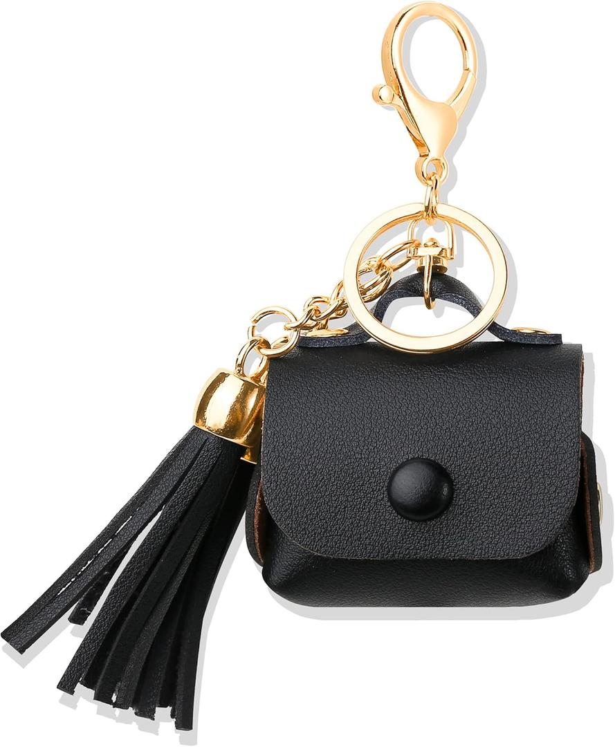 MODOS LOGICOS Case Cover for AirPods 3 (2021), PU Leather Case with Couple of Drooping Tassels Compatible with Apple AirPods 3rd Generation - Black