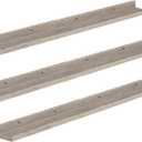 HOOBRO Floating Shelves, Wall Shelf Set of 3, 47.2 Inches Hanging Shelf with Raised Edge and Invisible Brackets, for Bathroom, Bedroom, Kitchen, Office, Living Room Decor, Greige BG92BJ01