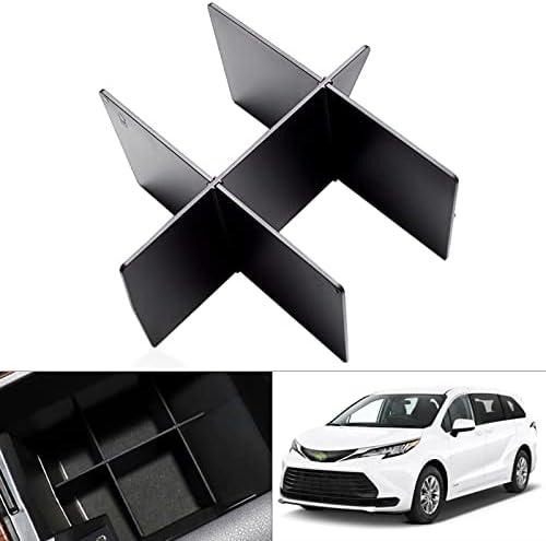 Karltys Center Console Organizer for 2021-2026 Toyota Sienna Center Console Divider Armrest Box Dividers Tray Sienna Interior Accessories ABS Black