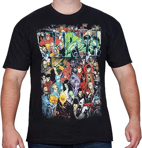 Marvel Men's Team Ups Group Shot T-Shirt, Black, Small