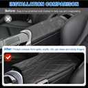 Karltys Center Console Cover for 2015-2021 Mercedes Benz C Class C300 W205 /2016-2022 GLC Class /2019-2024 EQC, Anti-Scratch Leather Waterproof Armrest Console Cover with Storage Pockets (Black)