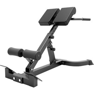Adjustable Hyperextension Bench, Foldable Roman Chair, Back Extension Equipment, Black, Home Gym Workout, 43.1"D x 25.2"W x 40.55"H