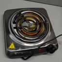 OVENTE Electric Countertop Single Burner, 1000W Cooktop with 6" Stainless Steel Coil Hot Plate, 5 Level Temperature Control, Indicator Light, Compact Cooking Stove and Easy to Clean, Silver BGC101S