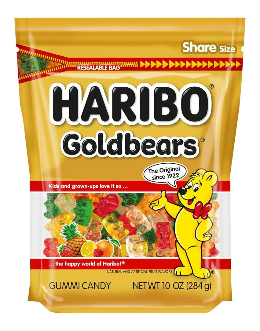 7 x HARIBO Goldbears, Gummi Candy, 10 oz Resealable Bag, Assorted Flavors