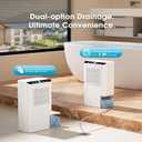 Dehumidifiers for Home, 2000 Sq.Ft Small Dehumidifier with 3.3ft Drain Hose, 2.5L Tank, Timer Sleep Mode, Portable Dehumidifier for Basement, Bedroom, Bathroom (Sweet White)