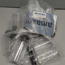 Hulless 10 Pcs 6 Ounce Plastic Juice Bottle Drink Containers Juicing Bottles with Black Lids, Suitable for Juice, Smoothies, Milk and Homemade Beverages