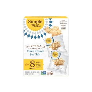 Simple Mills Almond Flour Crackers Snack Packs, Sea Salt, Healthy Snacks for Kids, Individual Packs, Gluten Free, 8 Ct (Pack of 1) (6.5 Ounce (Pack of 1))