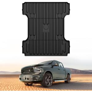 LASFIT 6.4FT Truck Bed Mat for Ram 1500 2006-2018 & Ram 2500/3500 2006-2026 & 1500 Classic 2019-2024 (6FT4/76.8 inches), NOT for Optional Rambox, All Weather Custom Fit TPE Truck Bed Liner