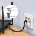 2 Pack CAT7 Ethernet Cable 1 Foot Shielded Flat Bendable Path Cord LAN Wire RJ45 Short Crystal Connector High Speed Internet Network Cable Faster Than CAT5/CAT6 for Modem. (Black)