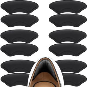 Comfowner 6 Pairs Heel Cushion Pads for Shoes Too Big, Shoe Grips Liners Heel Protectors for Loose Shoes, Heel Pain, Blisters and Rubbing, Anti Slip Shoe Filler Make Shoes Fit Tighter(Black)
