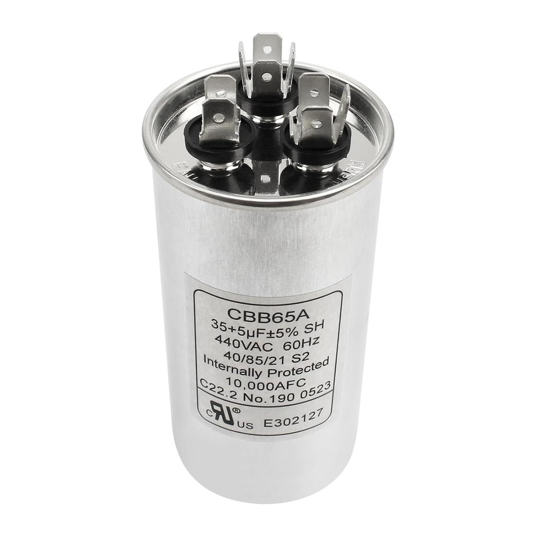 Round Dual Run Capacitor 35 + 5 uf MFD 440V VAC Dual Run Round Capacitor Run Start Capacitor