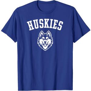Huskies Mascot for Youth Teams Players and Fans T-Shirt (Blue, L)