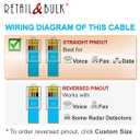 8FT RJ11 Telephone Cord  Pro Grade 4-Wire Landline Phone Cable, 100% Copper, Heavy Duty PVC Jacket, Thick Gold Contacts for Phone, Fax, DSL (White, Made in USA)