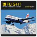 2025 Flight, Modern Commercial Airliners Wall calendar: Plastic Free Packaging