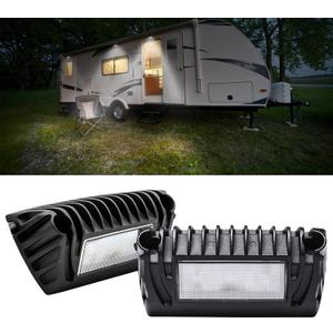 5 Inch LED RV Exterior Lights 12 Volt RV Porch Light,RV Outdoor Lights 750 Lumen Black Lighting Fixture Kit Compatible with Trailers Campers Travel Towing Utility Vehiclesowing (2pcs)