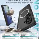 Goton Magnetic for Samsung Galaxy Z Fold 7 Case with Privacy Screen Protector + HD Screen Protectors, [Compatible with MagSafe] Full Body Shockproof Slim Cover with Hinge Protection, Black