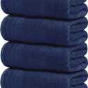 Tens Towels Pack of 4 Extra Large Bath Towels 30 x 60 Inches, 100% Cotton, Larger & Lighter Weight, Quicker to Dry, Super Soft and Absorbent, Perfect for Bathroom, Navy