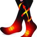 Rabbitroom Men Heated Socks Rechargeable Washable Heated Socks for Arthritis Chronically Cold Feet Electric Heated Socks Winter Cold Weather Warm Socks for Hunting Skiing Walking Fishing Freezer (Black)