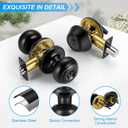 Plustool 4 Pack Front Door Lock Set,Matte Black Exterior Door Lock Set with Deadbolt,Single Cylinder Deadbolt Lock and Door Knob Set,Keyed Alike Door Knob with Lock&Keys,Round Ball Entry Door Lockset