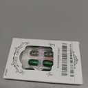 St. Patrick's Day Press on Nails Short Square Fake Nails Gold Green Glitter Clover False Nails Lucky Shamrock Acrylic Nails Irish Clover Stick on Nails Reusable Saint Patrick's Day Nails for Women