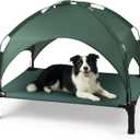 Heeyoo Elevated Dog Bed with Removable Canopy, Portable Dog Cot with Sun Protection Shade Tent, Raised Pet Cooling Cot Bed for Dogs, 42in