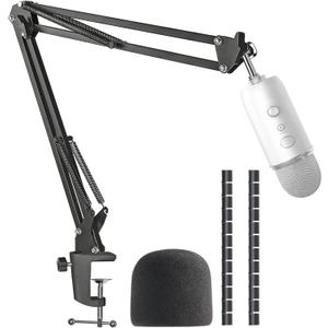 SUNMON Blue Yeti Microphone Boom Arm Stand with Pop Filter, Compatible with Blue Yeti Mic